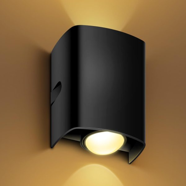 wipro Garnet 2 Watt 2 Ray Symmetric Up & Down Outdoor Wall Light for Home | 1 x 1W| IP65 LED Wall Light | Warm White, Yellow 2700K | Aluminium Housing.
